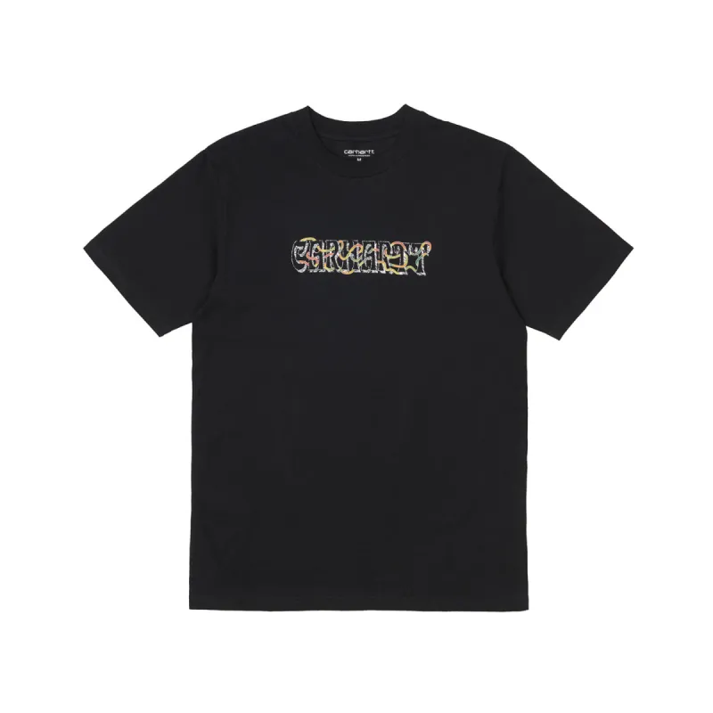 Carhartt WIP S/S Transmission Script T-S Organic Cotton Black sold by Kong