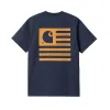 Carhartt WIP SS Label State Flag T shirt Enzian Ochre sold by Kong