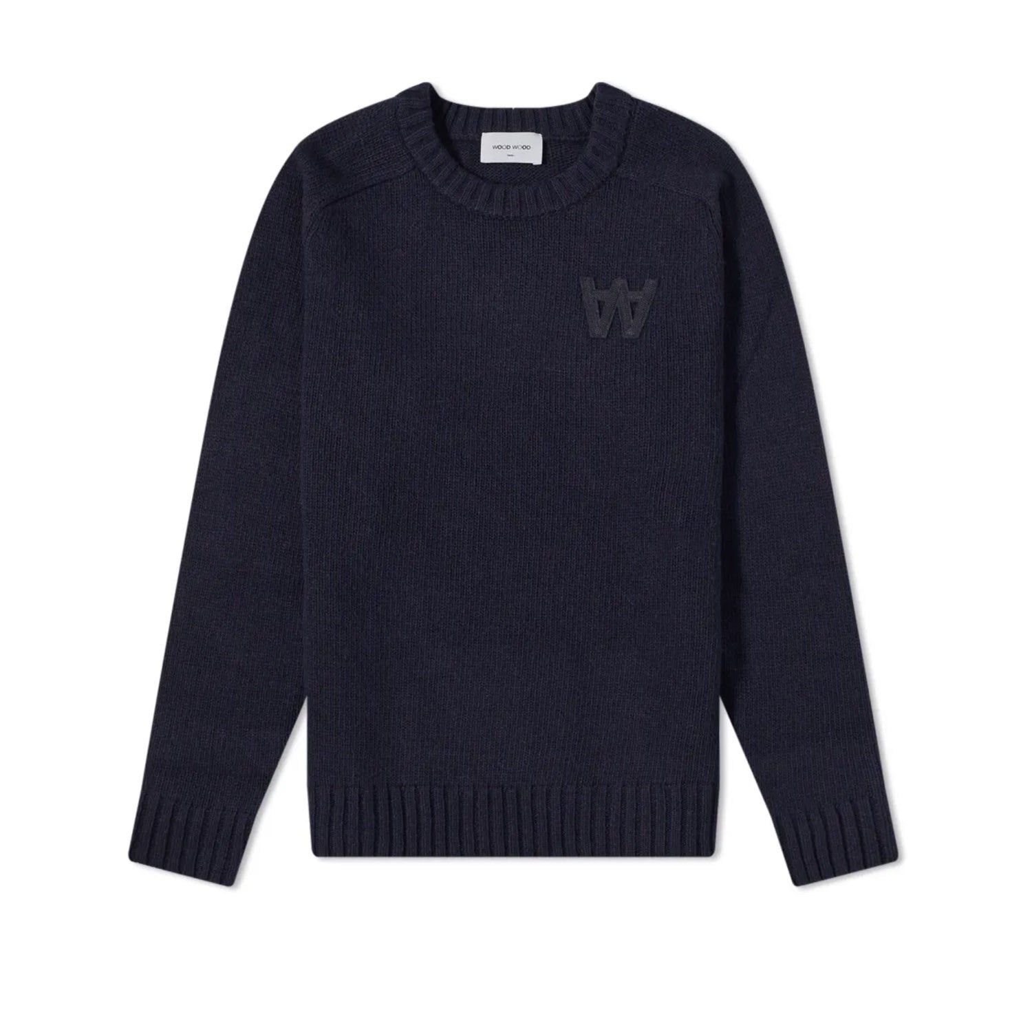 WOOD WOOD Kevin Lambswool Jumper Navy sold by Kong
