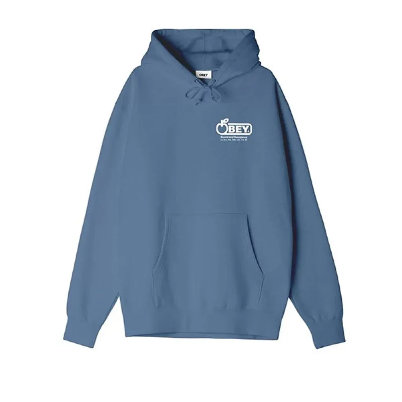 Obey Sound And Resistance Hoodie Coronet Blue made by Obey