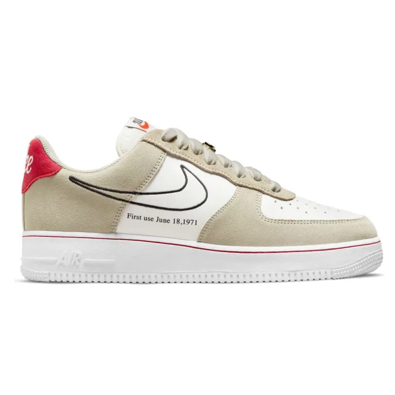 Nike Air Force 1 '07 LV8 Light Stone/Black-Sail-University Red sold by Kong