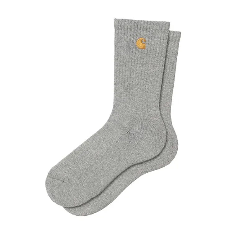 Carhartt WIP Chase Socks Grey Heather/Gold sold by Kong