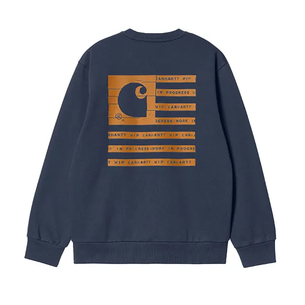 ☆CARHARTT☆WIP LABEL STATE FLAG SWEAT Carhartt WIP Label State Flag Sweat Blue | BSTN Store