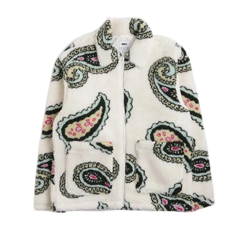 Obey Paisley Sherpa Jacket Unbleached sold by Kong