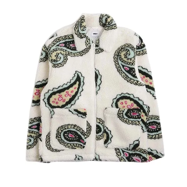 Obey Paisley Sherpa Jacket Unbleached sold by Kong