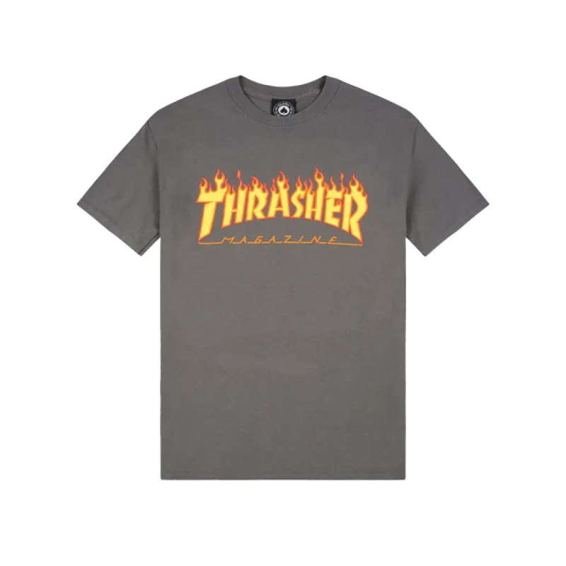 Thrasher T Shirt Flame Logo Charcoal sold by Kong