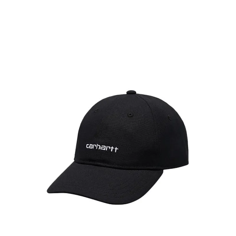 Carhartt WIP Canvas Script Cap Black White sold by Kong
