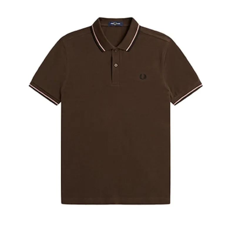 Fred Perry Twin Tipped Shirt Burnt Tobacco sold by Kong