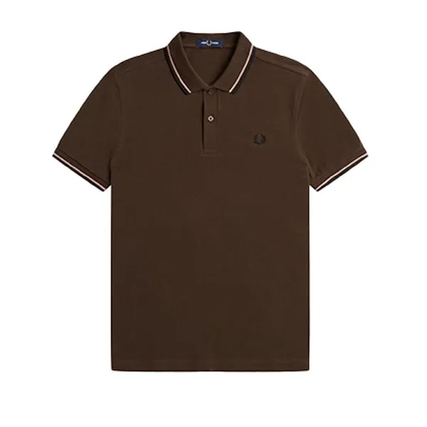 Fred Perry Twin Tipped Shirt Burnt Tobacco sold by Kong