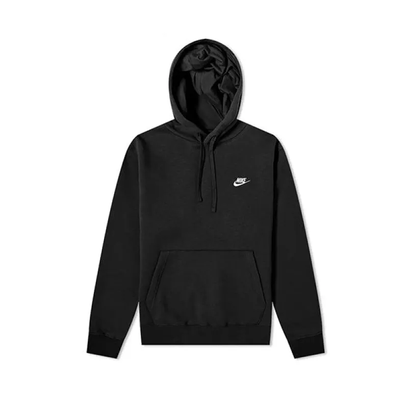 Nike Sportswear Club Fleece Hoodie Black/Black/White sold by Kong