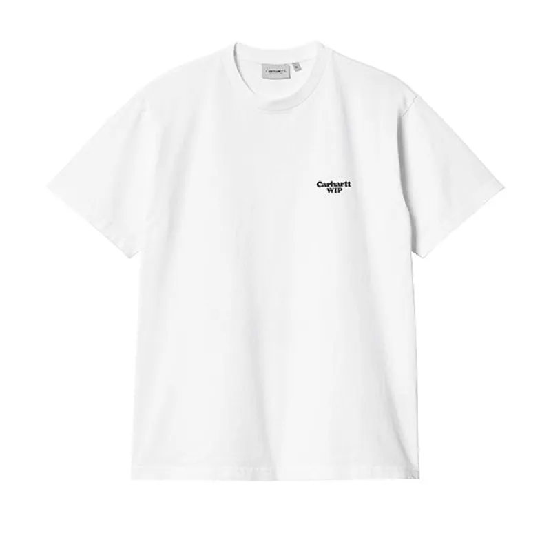 Carhartt WIP SS Paisley Script T shirt White Black Stone Washed sold by Kong