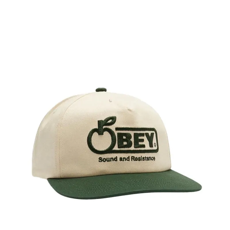 Obey Sound Twill 5 Panel Snapback Unbleached sold by Kong