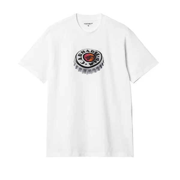 Carhartt WIP S/S Bottle Cap T Shirt White sold by Kong