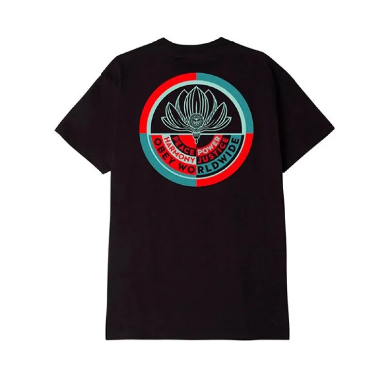 Obey Peace Power Lotus T-Shirt Black sold by Kong