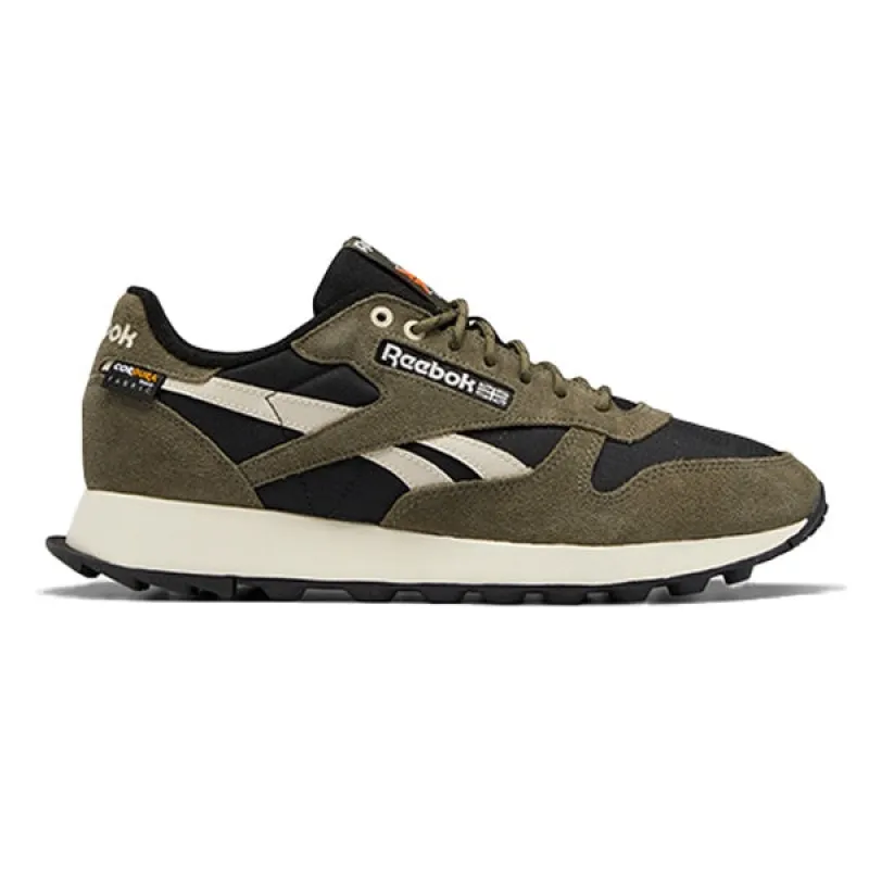 Reebok Classic Leather Black Army Green Stucco sold by Kong