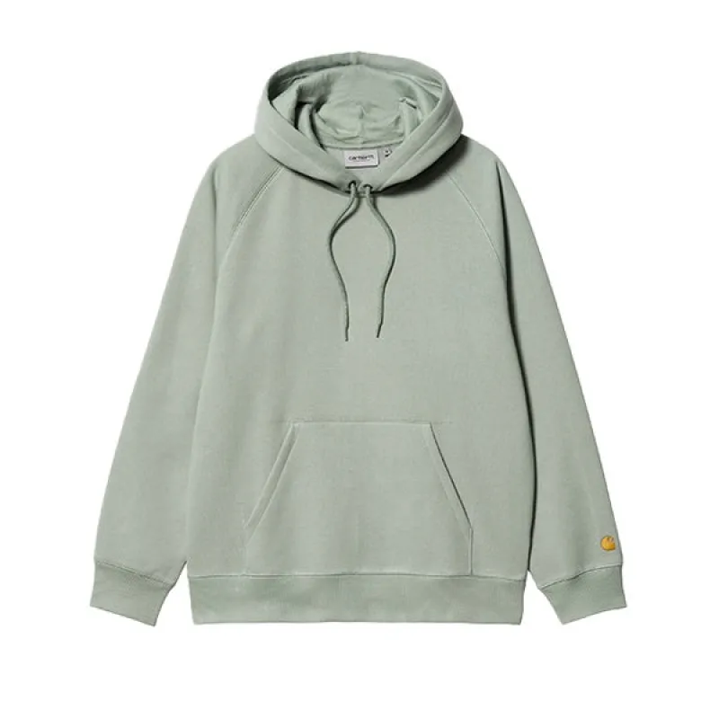 Carhartt WIP Hooded Chase Sweat Glassy Teal Gold sold by Kong