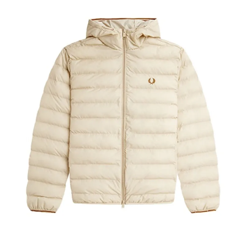 Fred Perry Hooded Insulated Jacket Oatmeal sold by Kong