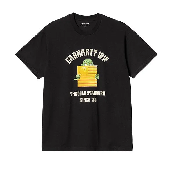 Carhartt WIP SS Gold Standard T Shirt Black sold by Kong