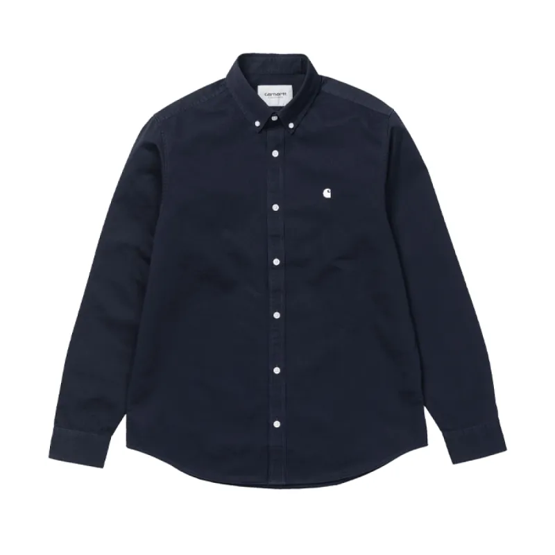 Carhartt WIP LS Madison Shirt Dark Navy sold by Kong
