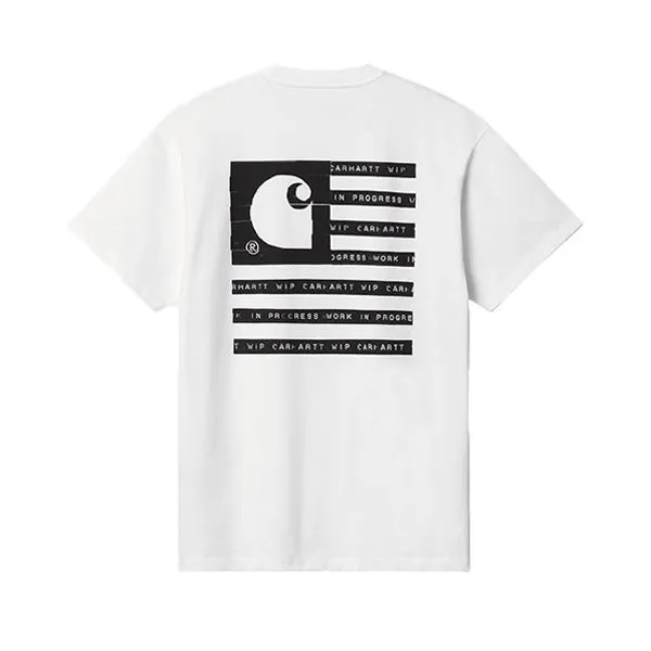 Carhartt WIP SS Label State Flag T shirt White Black sold by Kong