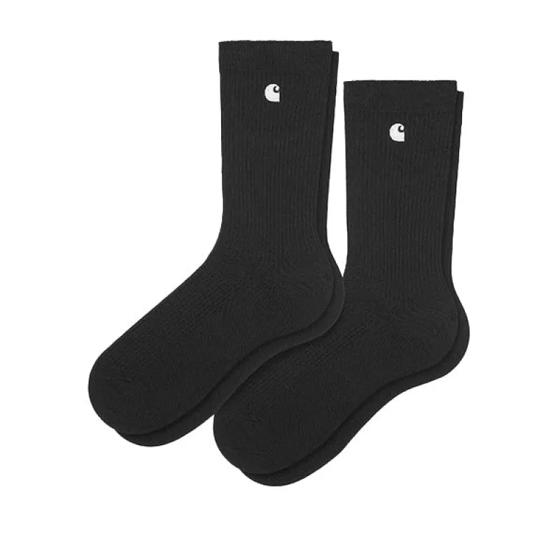 Carhartt WIP Madison Pack Socks Black White sold by Kong