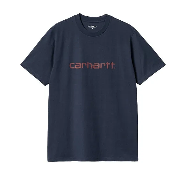 Carhartt WIP SS Script T Shirt Air Force Blue Malbec sold by Kong