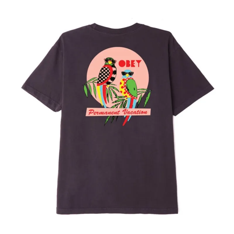 Obey Permanent Vaction Tee Faded Black made by Obey