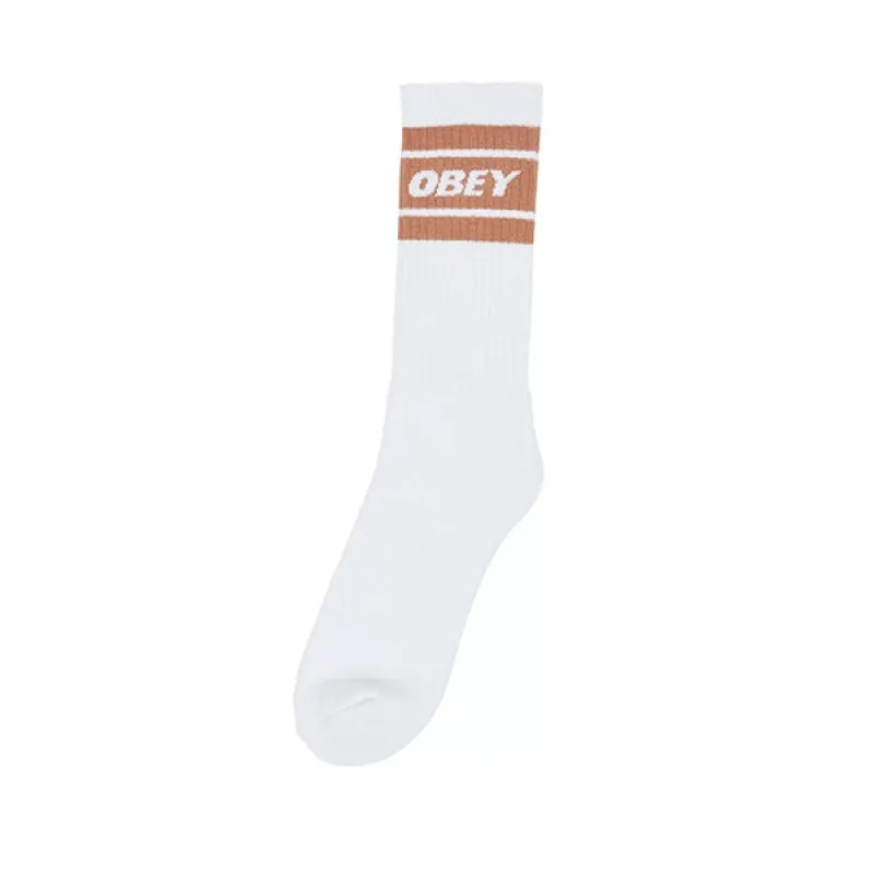 Obey Cooper II Socks White Brown Sugar made by Obey