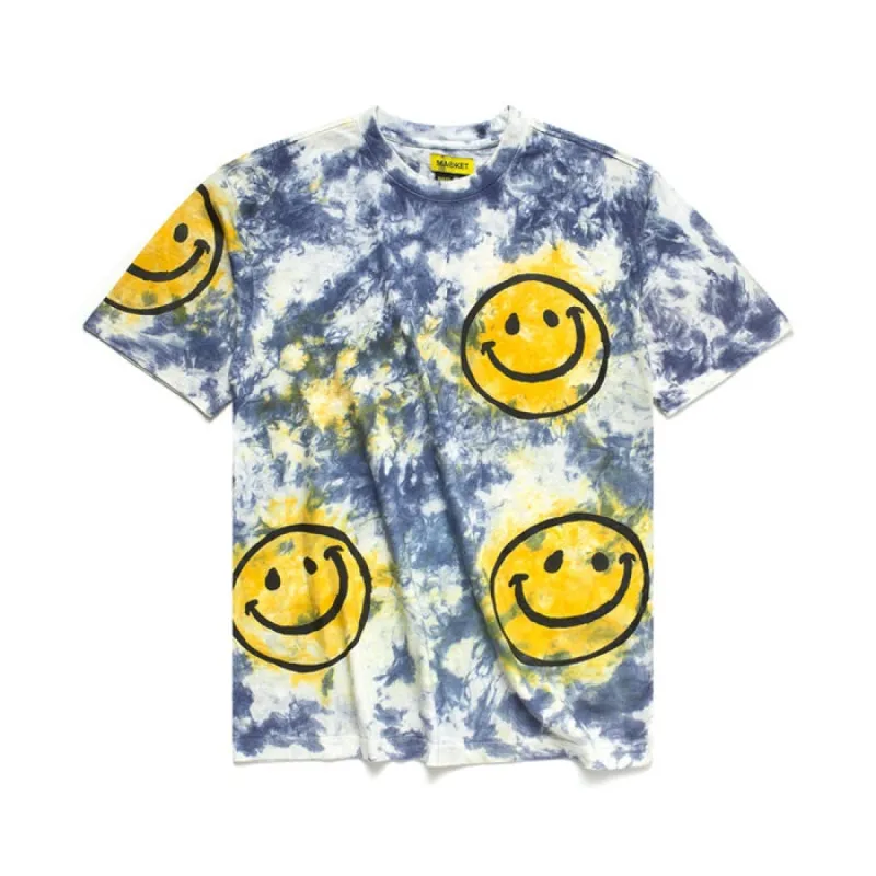 Market Smiley Sun Dye T Shirt Tie Dye made by Kong