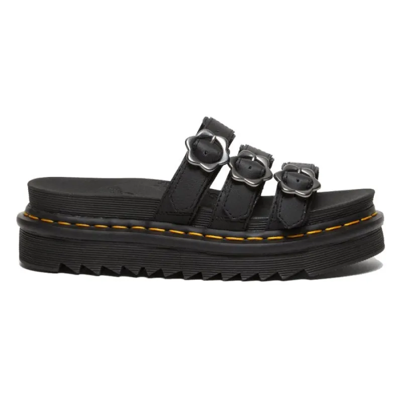 Dr Martens Blaire Slide FLWR Black sold by Kong