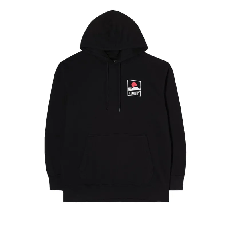 Edwin Sunset on Mt Fuji Hoodie Black sold by Kong