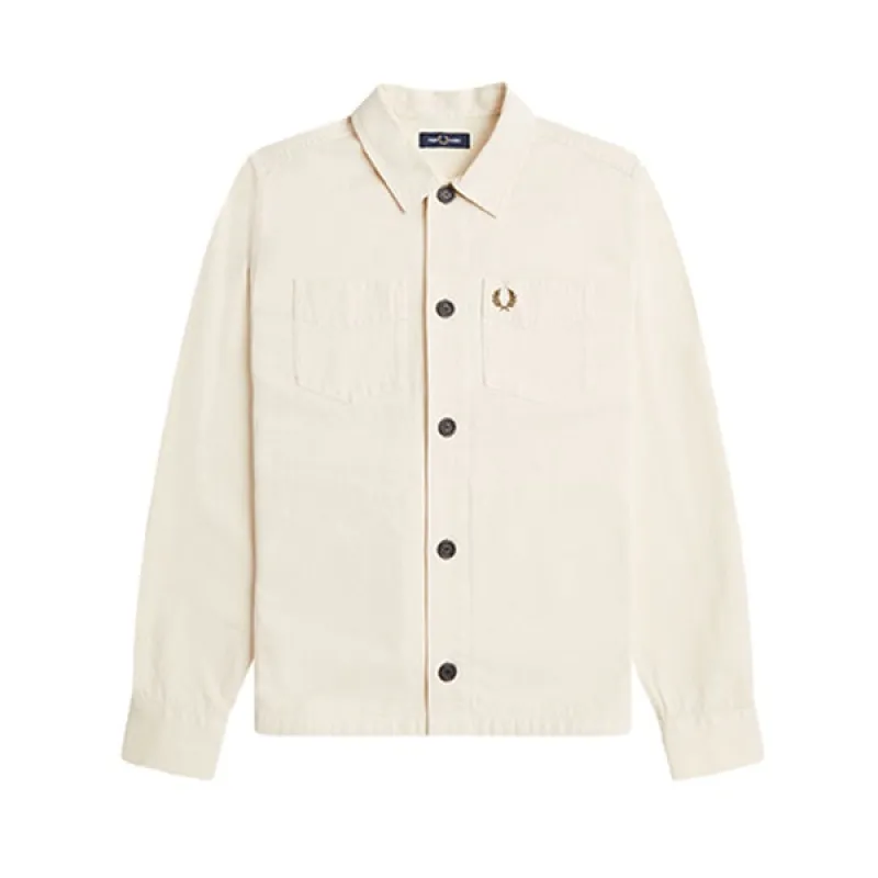 Fred Perry Twill Overshirt Ecru made by Fred Perry