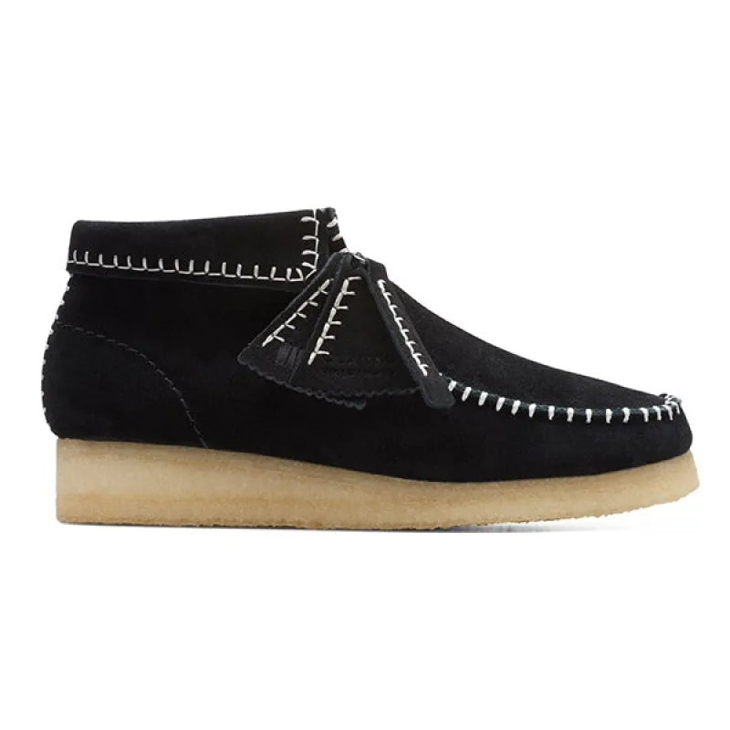 Clarks Wallabee Boot Stitch Black Suede sold by Kong