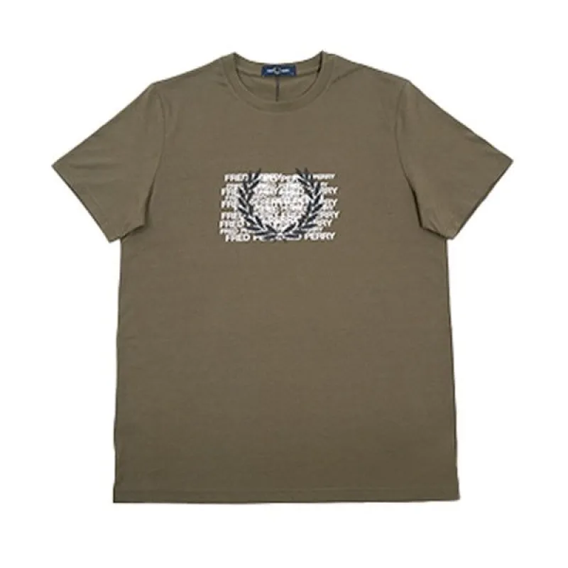 Fred Perry Graphic T shirt Uniform Green made by Kong