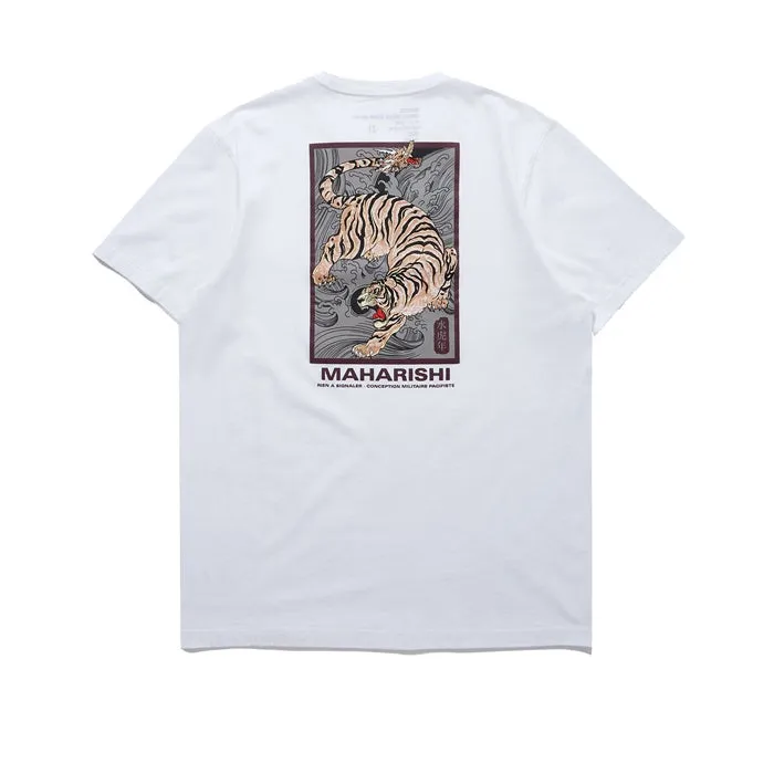 Maharishi Woodblock Tiger T Shirt White sold by Kong