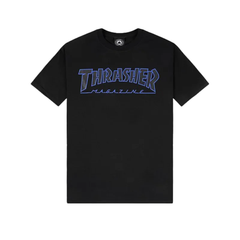 Thrasher T Shirt Outlined Black/Black sold by Kong