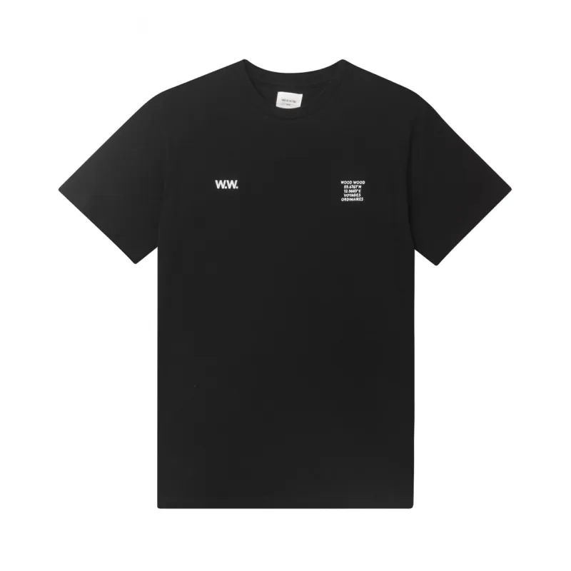 WOOD WOOD Voyages T shirt Black sold by Kong