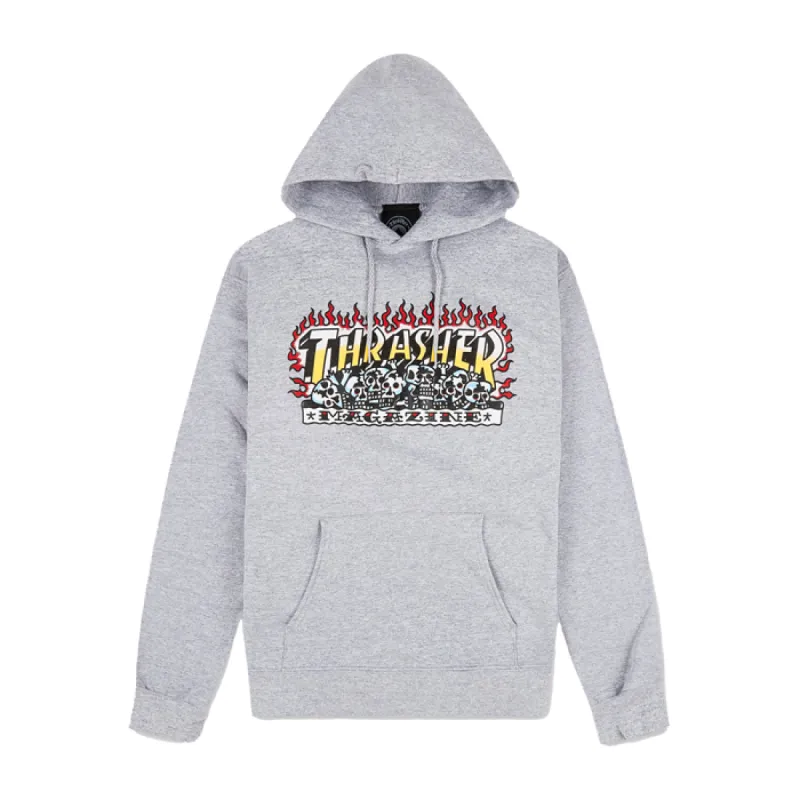 Thrasher Hoodie Krak Skulls Heather Grey sold by Kong