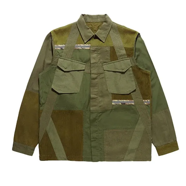 Maharishi Tugihagi Patchwork Tobi Shirt Olive sold by Kong