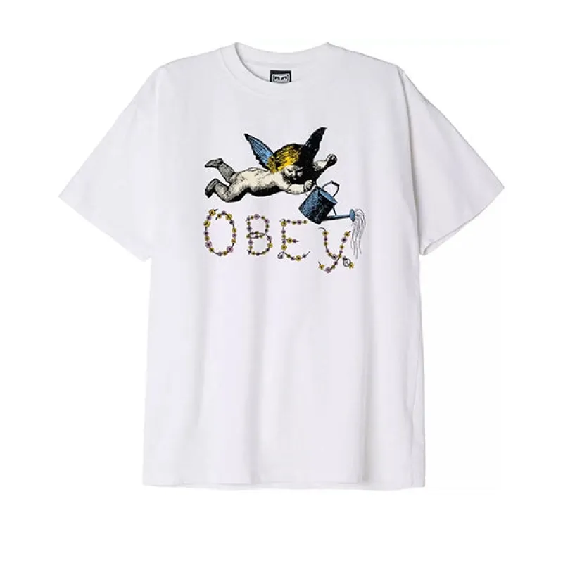 Obey Flower Angel T shirt White made by Obey