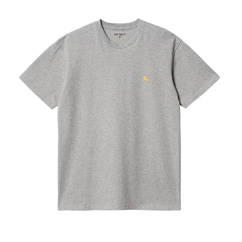 Carhartt WIP Chase T shirt Grey Heather Gold sold by Kong