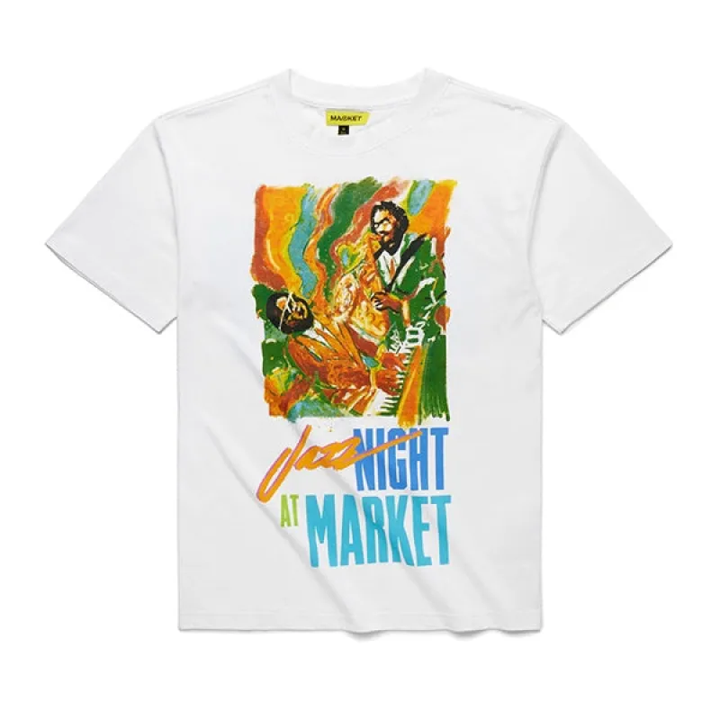 Market Jazz Night T shirt White sold by Kong