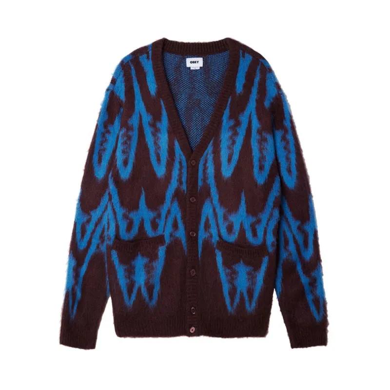 Obey Helix Cardigan Brownie Multi sold by Kong
