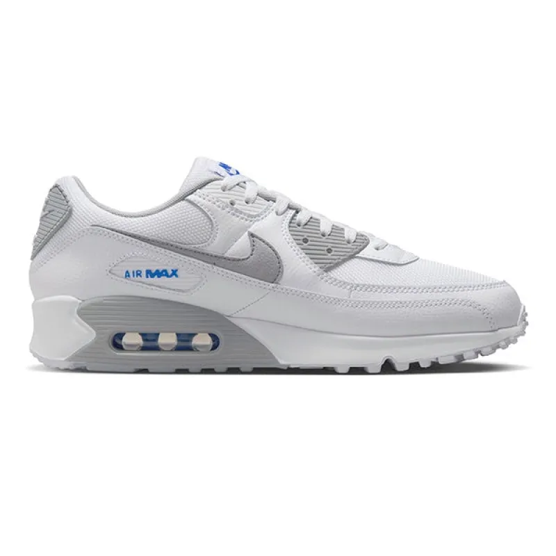 Nike Air Max 90 White Light Smoke Grey Racer Blue sold by Kong