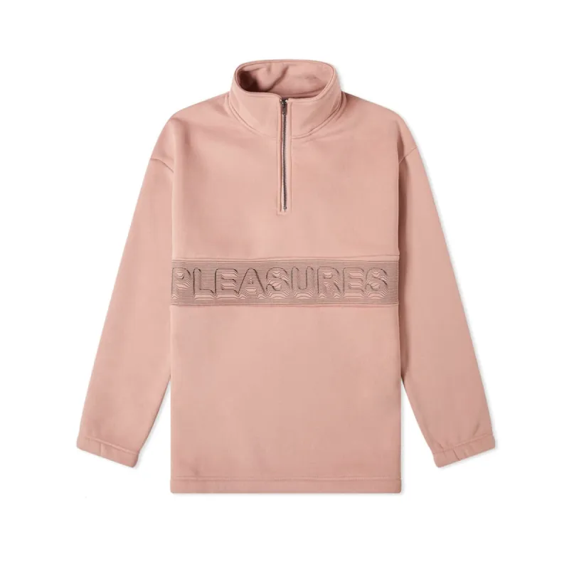 Pleasures Decline Quarter Zip Mauve made by Pleasures