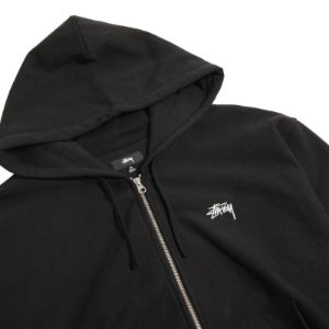 Stussy Stock Logo Zip Hood Black sold by Kong
