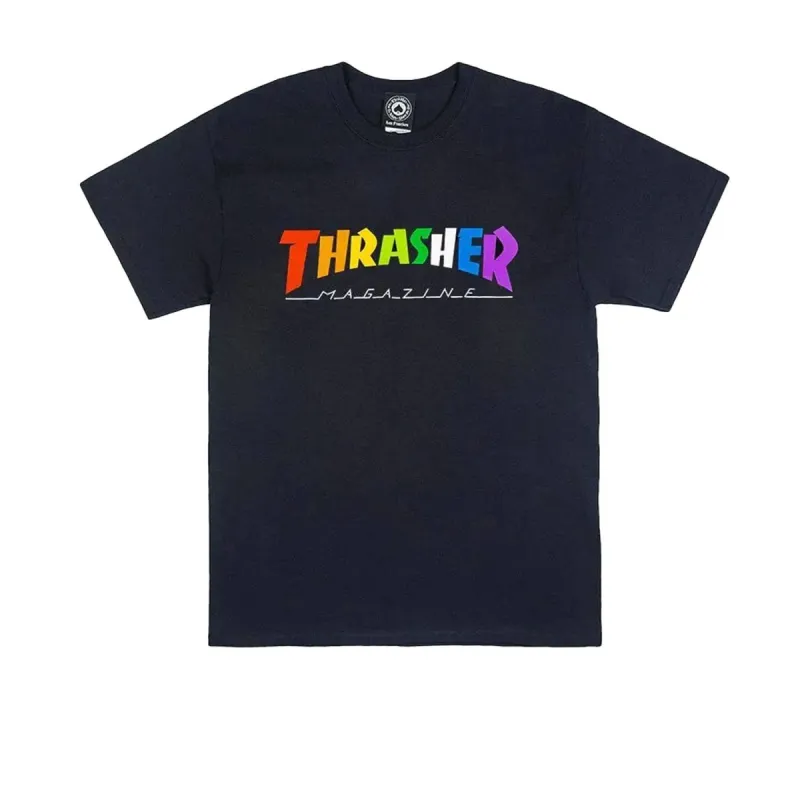 Thrasher T Shirt Rainbow Mag Logo Black sold by Kong
