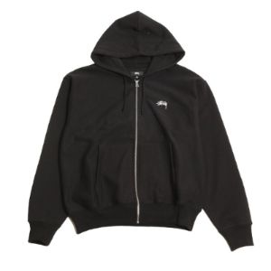 Stussy Stock Logo Zip Hood Black sold by Kong