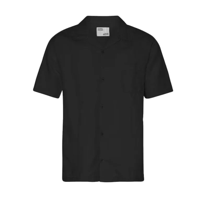 Colorful Standard Linen Short Sleeve Shirt Deep Black sold by Kong