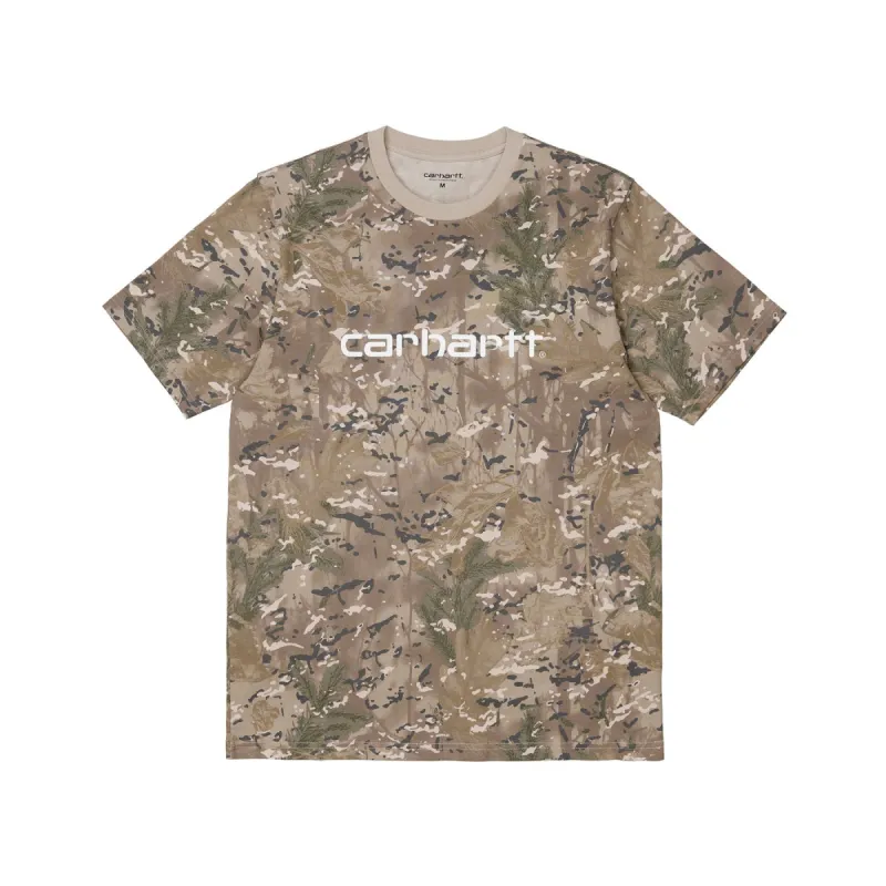 Carhartt WIP S/S Script T-Shirt Camo Combi/Desert/White sold by Kong